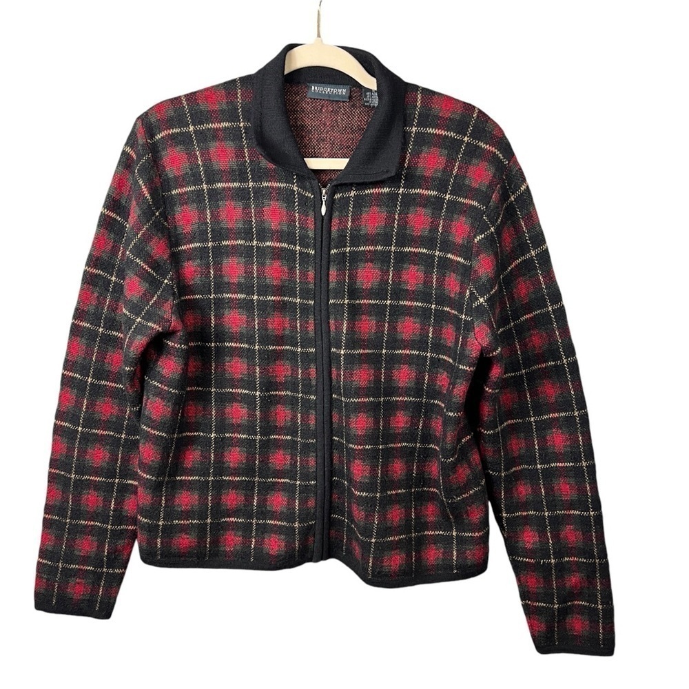 Bridgetown Collection Tartan Blazer Jacket Women's Size Small Wool Blend Zip Up